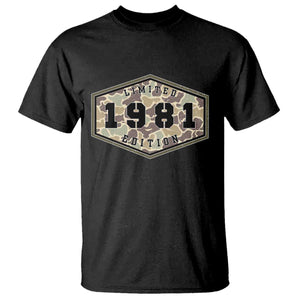 45th Birthday Hunting T Shirt 1981 Limited Edition Vintage Camouflage Gifts For Turning 45