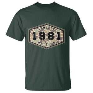 45th Birthday Hunting T Shirt 1981 Limited Edition Vintage Camouflage Gifts For Turning 45