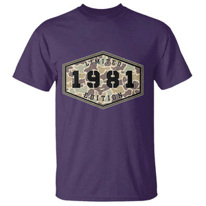 45th Birthday Hunting T Shirt 1981 Limited Edition Vintage Camouflage Gifts For Turning 45