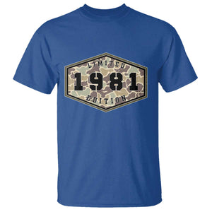 45th Birthday Hunting T Shirt 1981 Limited Edition Vintage Camouflage Gifts For Turning 45