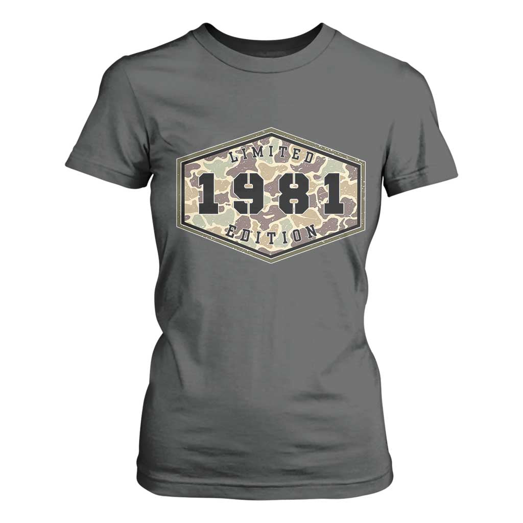 45th Birthday Hunting T Shirt For Women 1981 Limited Edition Vintage Camouflage Gifts For Turning 45
