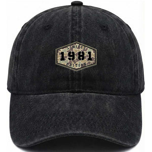 45th Birthday Hunting Washed Cotton Baseball Cap 1981 Limited Edition Vintage Camouflage Gifts For Turning 45