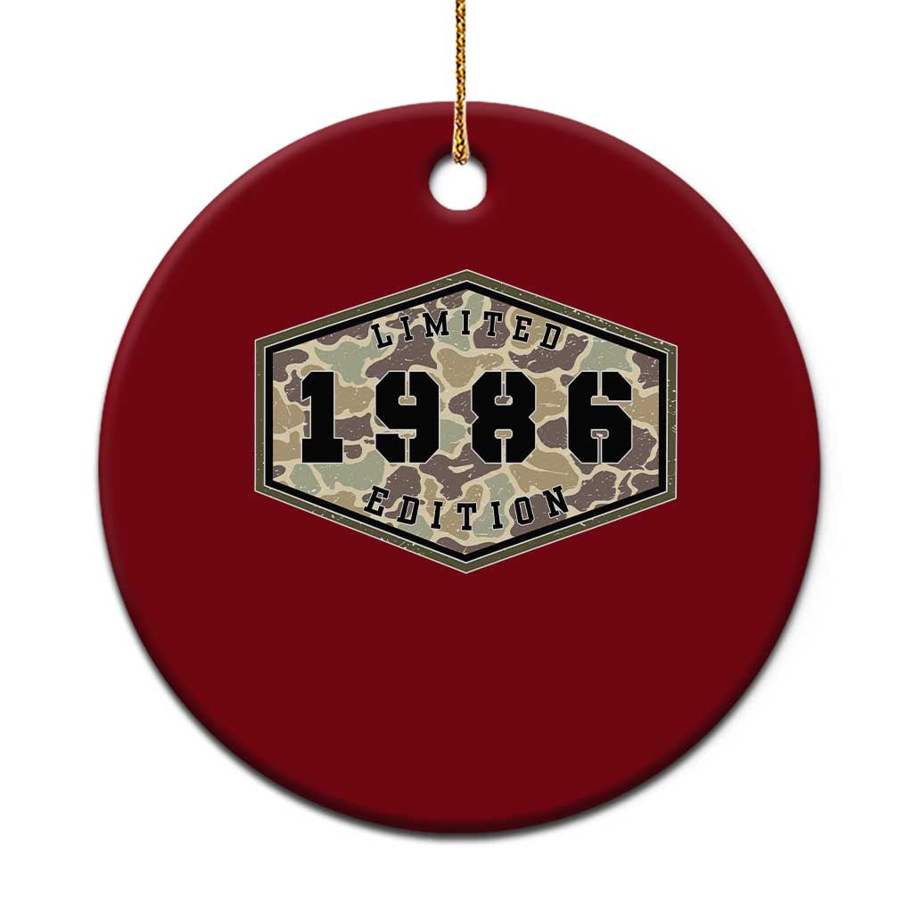 40th Birthday Hunting Ceramic Ornament 1986 Limited Edition Vintage Camouflage Gifts For Turning 40