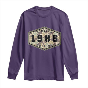 40th Birthday Hunting Long Sleeve Shirt 1986 Limited Edition Vintage Camouflage Gifts For Turning 40