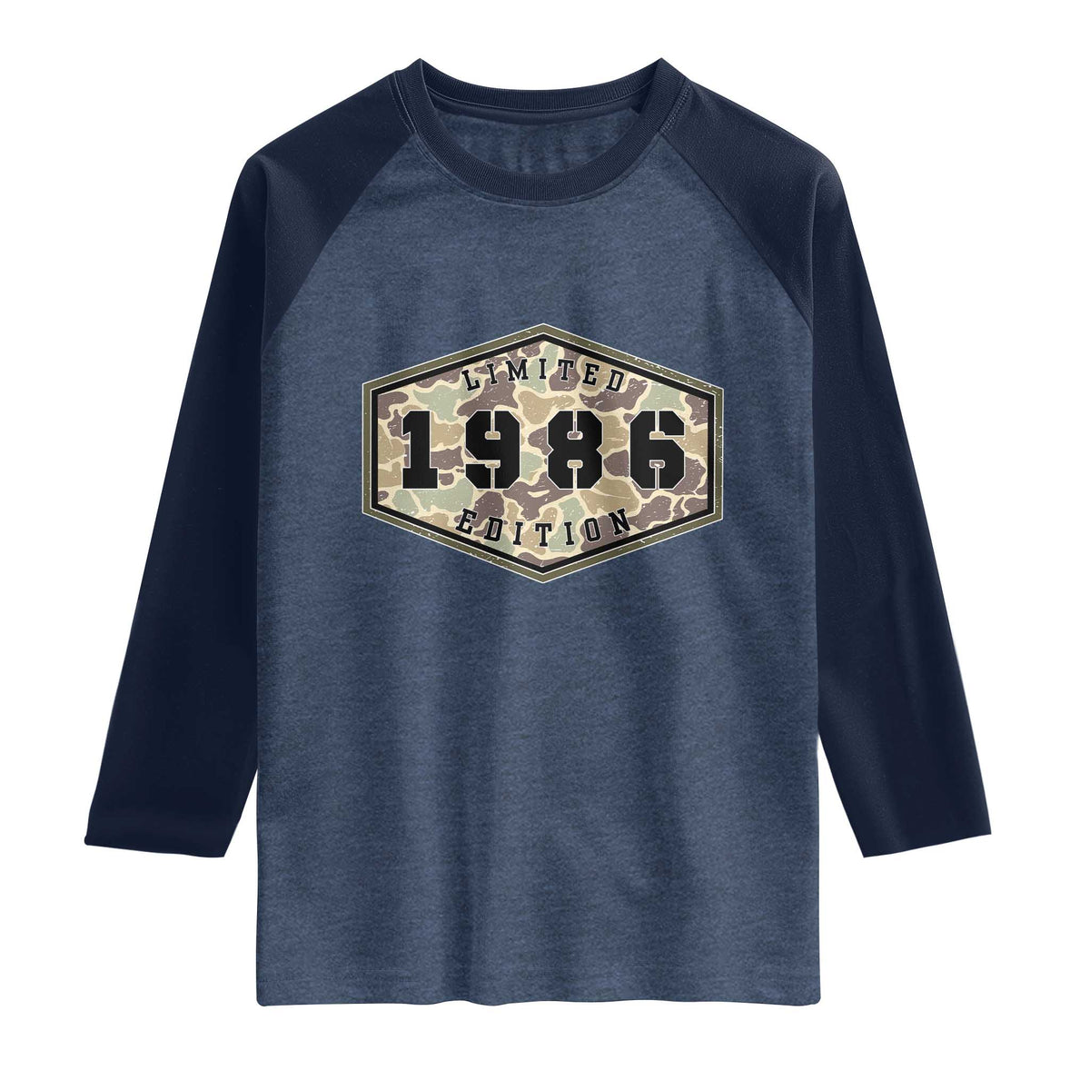 40th Birthday Hunting Raglan Shirt 1986 Limited Edition Vintage Camouflage Gifts For Turning 40
