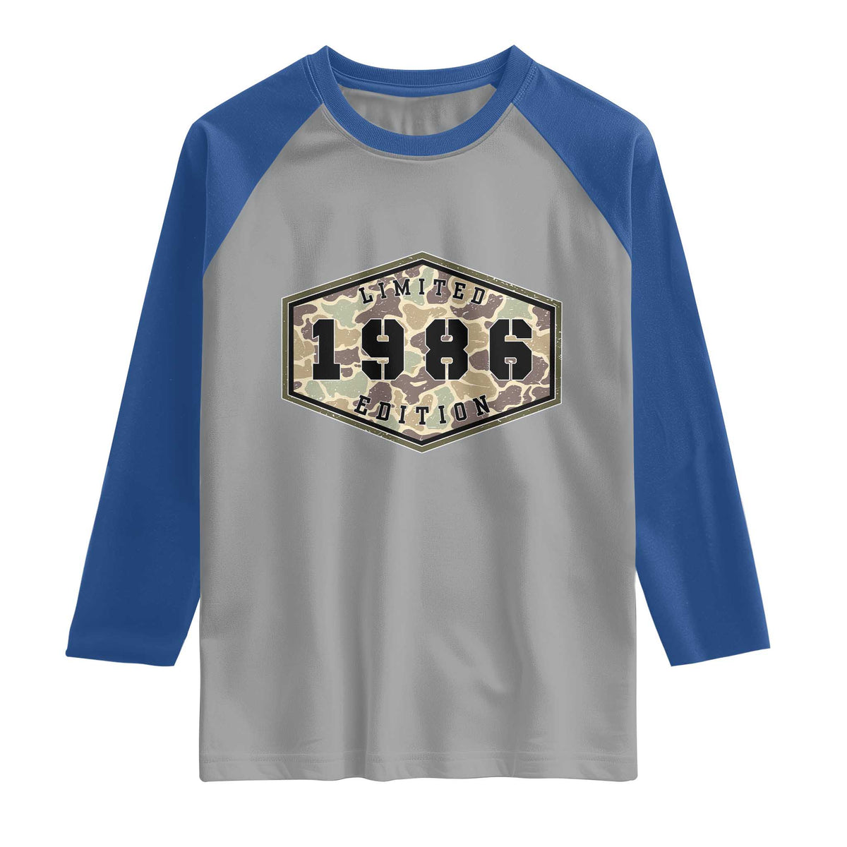 40th Birthday Hunting Raglan Shirt 1986 Limited Edition Vintage Camouflage Gifts For Turning 40