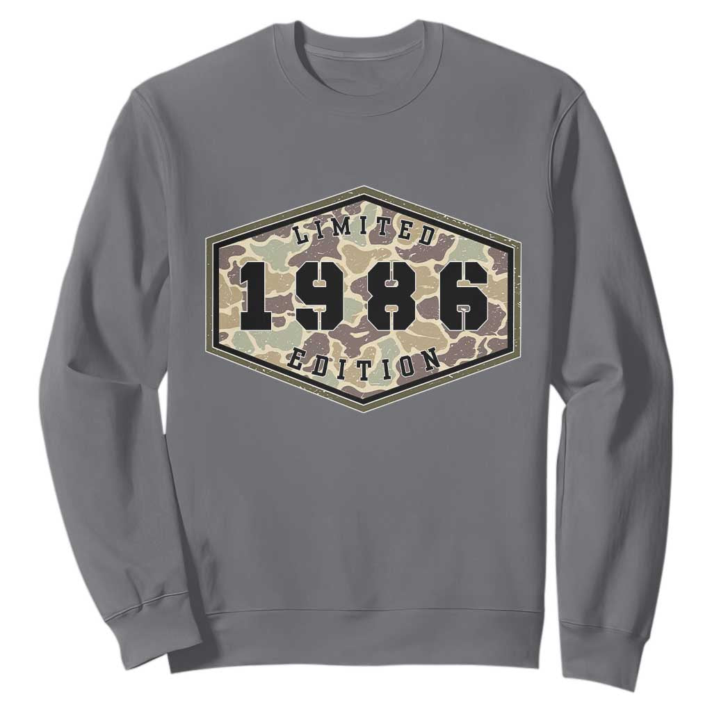 40th Birthday Hunting Sweatshirt 1986 Limited Edition Vintage Camouflage Gifts For Turning 40