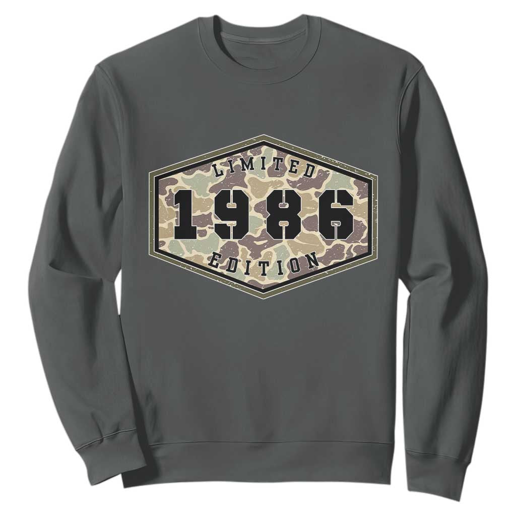 40th Birthday Hunting Sweatshirt 1986 Limited Edition Vintage Camouflage Gifts For Turning 40