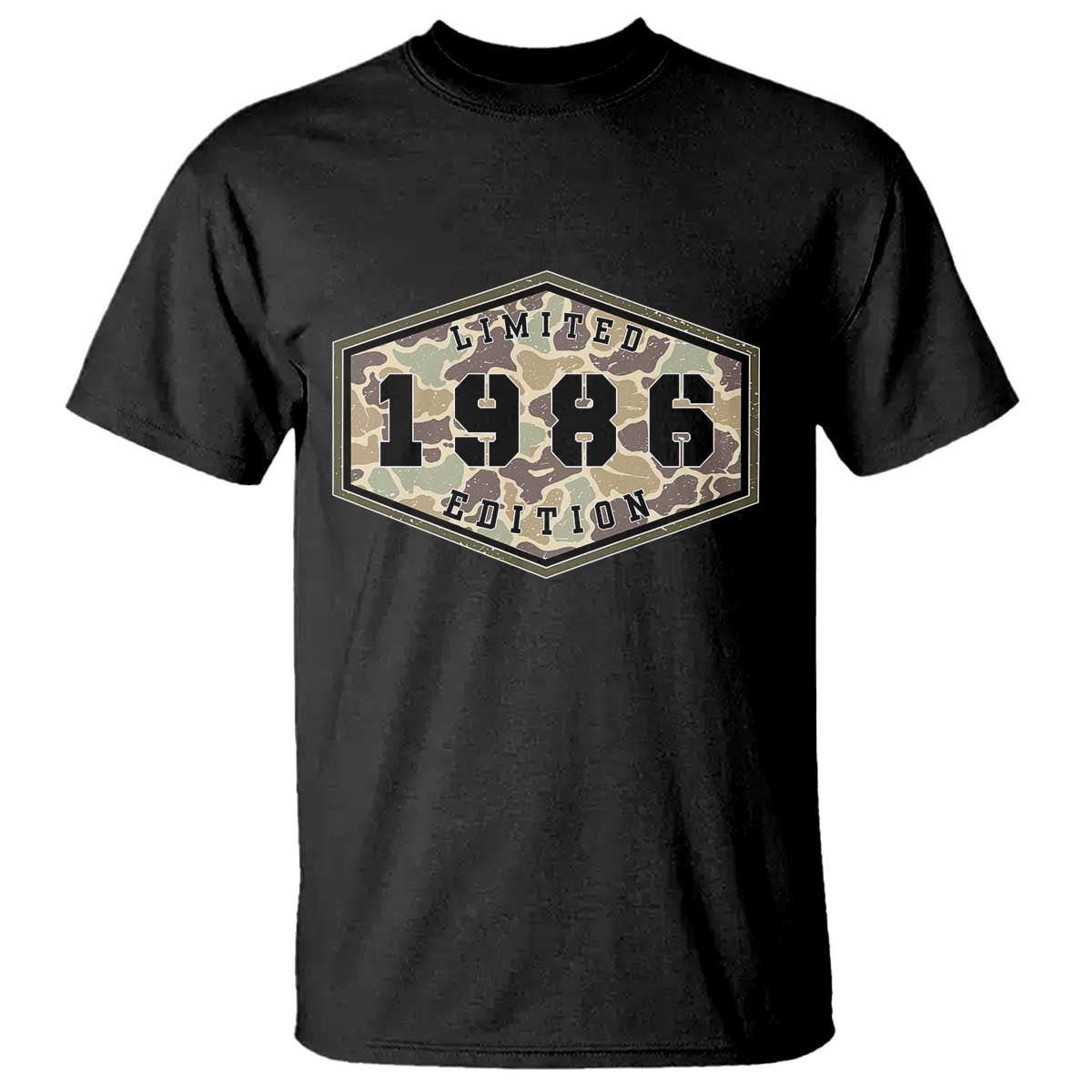 40th Birthday Hunting T Shirt 1986 Limited Edition Vintage Camouflage Gifts For Turning 40 TS11 Black Print Your Wear