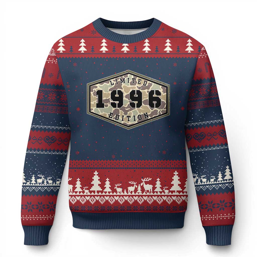 30th Birthday Hunting Ugly Christmas Sweater 1996 Limited Edition Vintage Camouflage Gifts For Turning 30