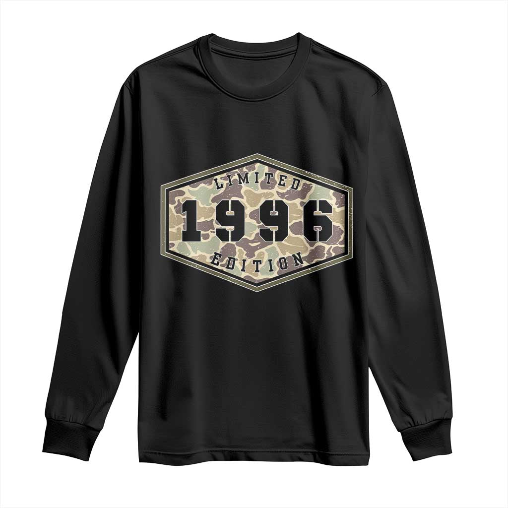 30th Birthday Hunting Long Sleeve Shirt 1996 Limited Edition Vintage Camouflage Gifts For Turning 30 TS11 Black Print Your Wear