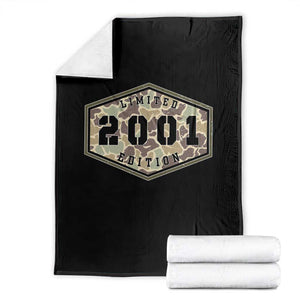 25th Birthday Hunting Throw Blanket 2001 Limited Edition Vintage Camouflage Gifts For Turning 25