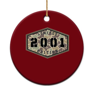 25th Birthday Hunting Ceramic Ornament 2001 Limited Edition Vintage Camouflage Gifts For Turning 25