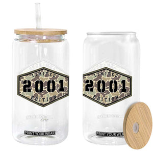 25th Birthday Hunting Glass Can 2001 Limited Edition Vintage Camouflage Gifts For Turning 25