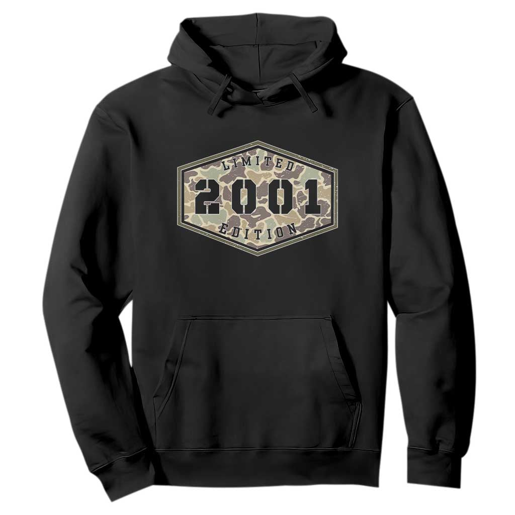 25th Birthday Hunting Hoodie 2001 Limited Edition Vintage Camouflage Gifts For Turning 25