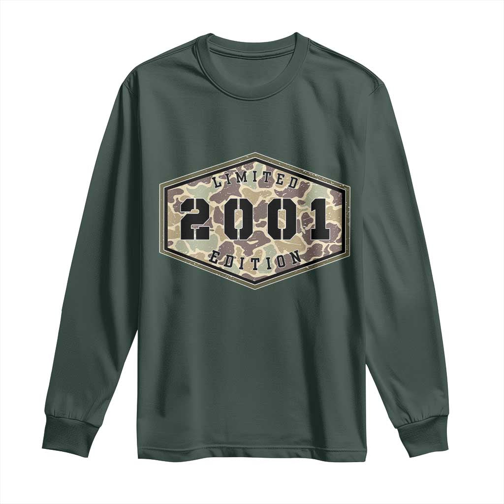 25th Birthday Hunting Long Sleeve Shirt 2001 Limited Edition Vintage Camouflage Gifts For Turning 25