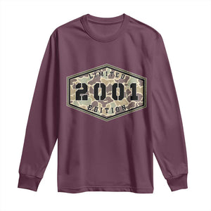 25th Birthday Hunting Long Sleeve Shirt 2001 Limited Edition Vintage Camouflage Gifts For Turning 25