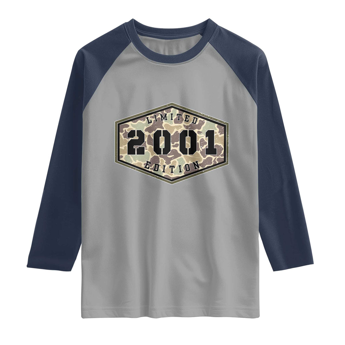 25th Birthday Hunting Raglan Shirt 2001 Limited Edition Vintage Camouflage Gifts For Turning 25