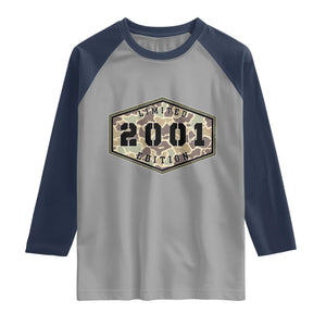 25th Birthday Hunting Raglan Shirt 2001 Limited Edition Vintage Camouflage Gifts For Turning 25
