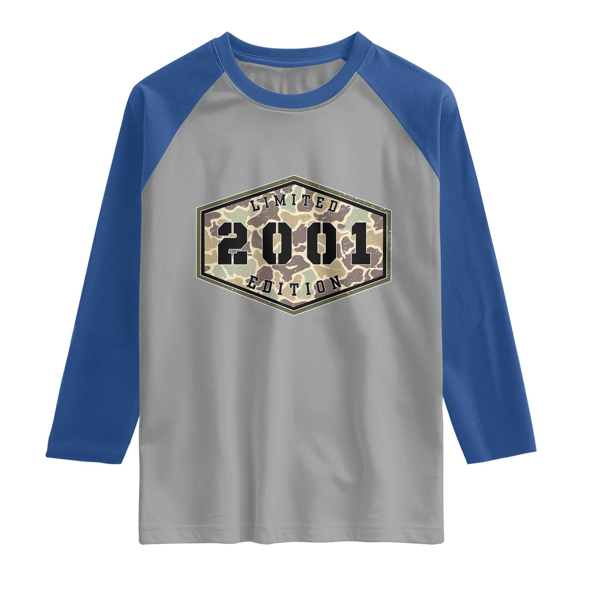 25th Birthday Hunting Raglan Shirt 2001 Limited Edition Vintage Camouflage Gifts For Turning 25