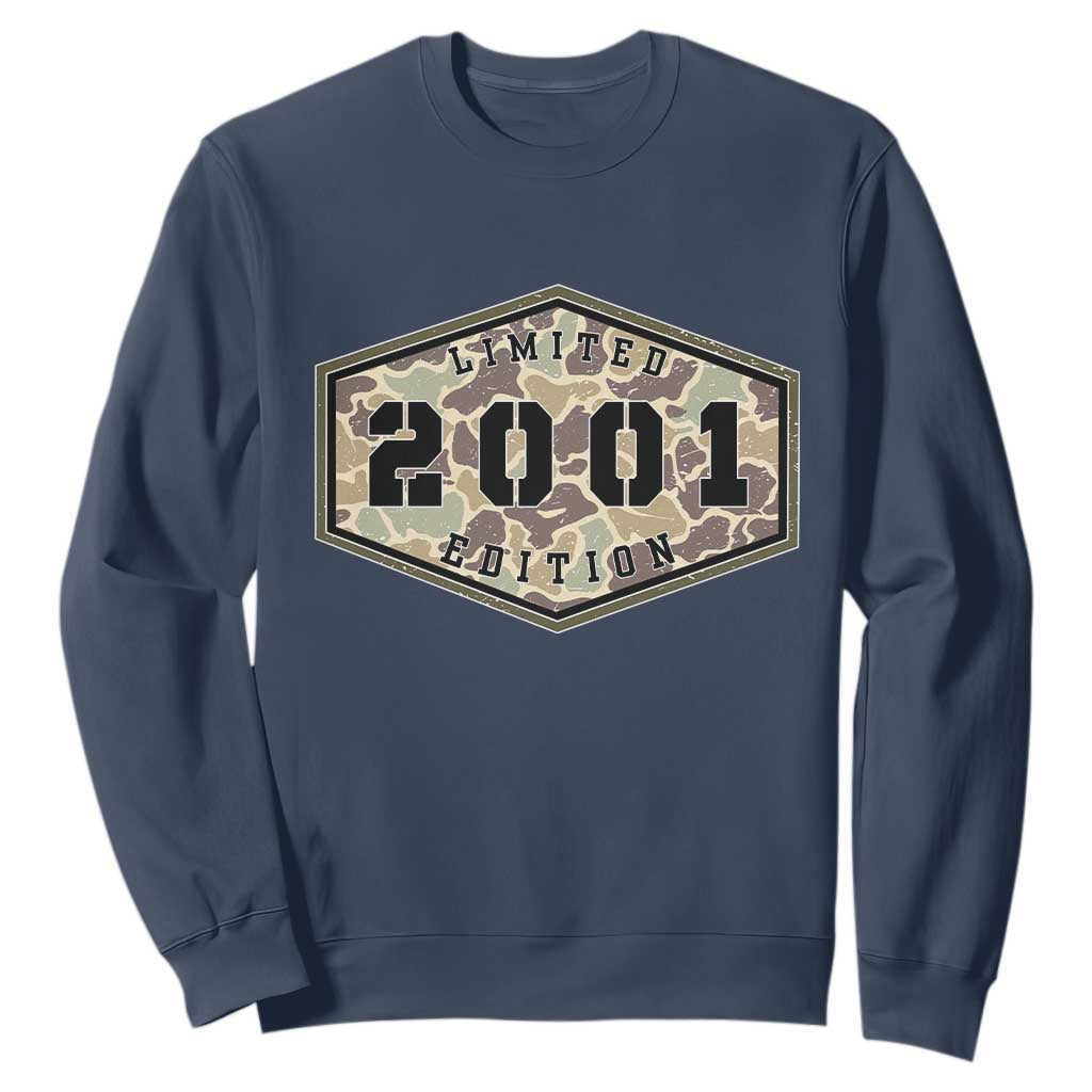 25th Birthday Hunting Sweatshirt 2001 Limited Edition Vintage Camouflage Gifts For Turning 25