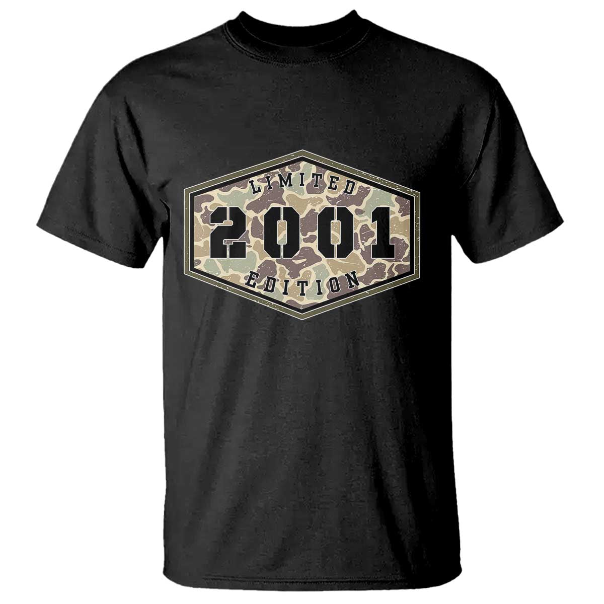 25th Birthday Hunting T Shirt 2001 Limited Edition Vintage Camouflage Gifts For Turning 25
