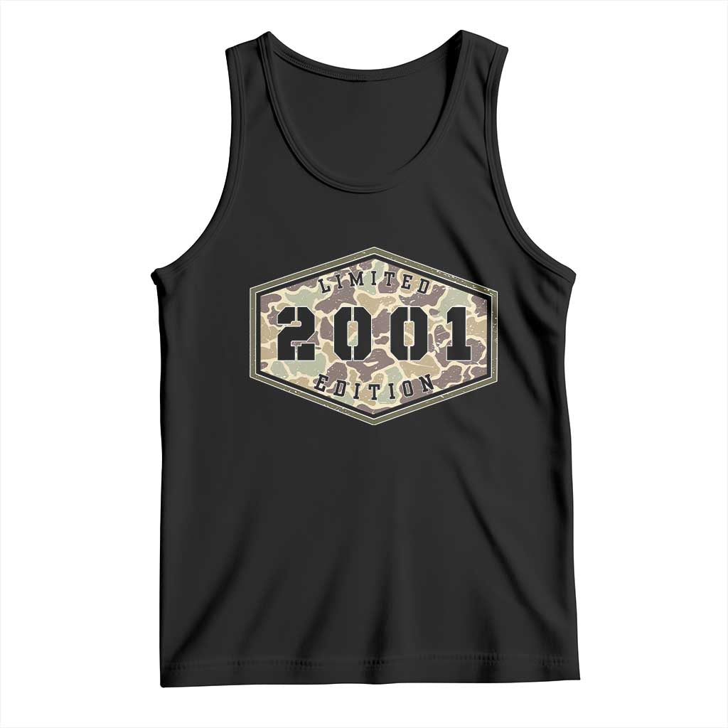 25th Birthday Hunting Tank Top 2001 Limited Edition Vintage Camouflage Gifts For Turning 25