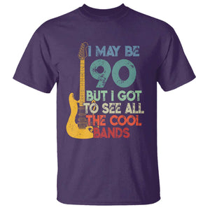 Funny 90th Birthday 80s Rock Lover T Shirt I May Be 90 But I Got To See All The Cool Bands
