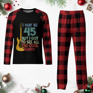 Funny 45th Birthday 80s Rock Lover Plaid Pajama Set I May Be 45 But I Got To See All The Cool Bands