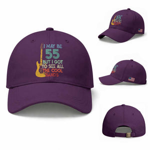 Funny 55th Birthday 80s Rock Lover Baseball Cap I May Be 55 But I Got To See All The Cool Bands
