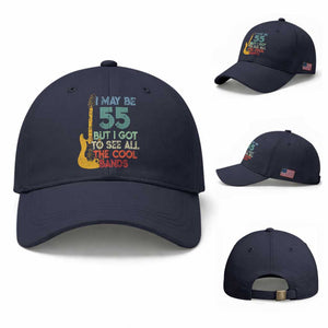 Funny 55th Birthday 80s Rock Lover Baseball Cap I May Be 55 But I Got To See All The Cool Bands