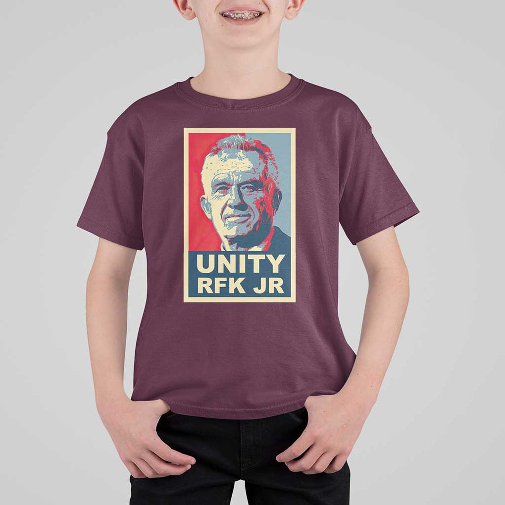 Robert Kennedy T Shirt For Kid Unity RFK JR 2024 For Trump Portrait TS11 Maroon Print Your Wear