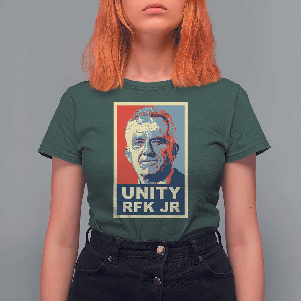 Robert Kennedy T Shirt For Women Unity RFK JR 2024 For Trump Portrait TS11 Dark Forest Green Print Your Wear