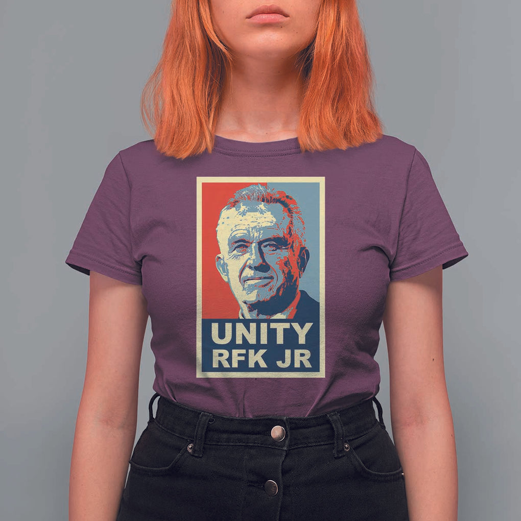 Robert Kennedy T Shirt For Women Unity RFK JR 2024 For Trump Portrait TS11 Maroon Print Your Wear
