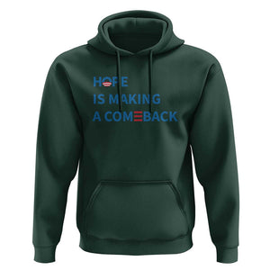 Harris Walz Supporter Hoodie Hope Is Making A Comeback American Flag TS11 Dark Forest Green Print Your Wear