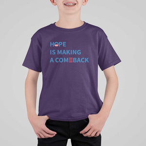 Harris Walz Supporter T Shirt For Kid Hope Is Making A Comeback American Flag TS11 Purple Print Your Wear