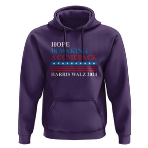 Harris Walz 2024 Hoodie Hope Is Making A Comeback American Flag TS11 Purple Print Your Wear