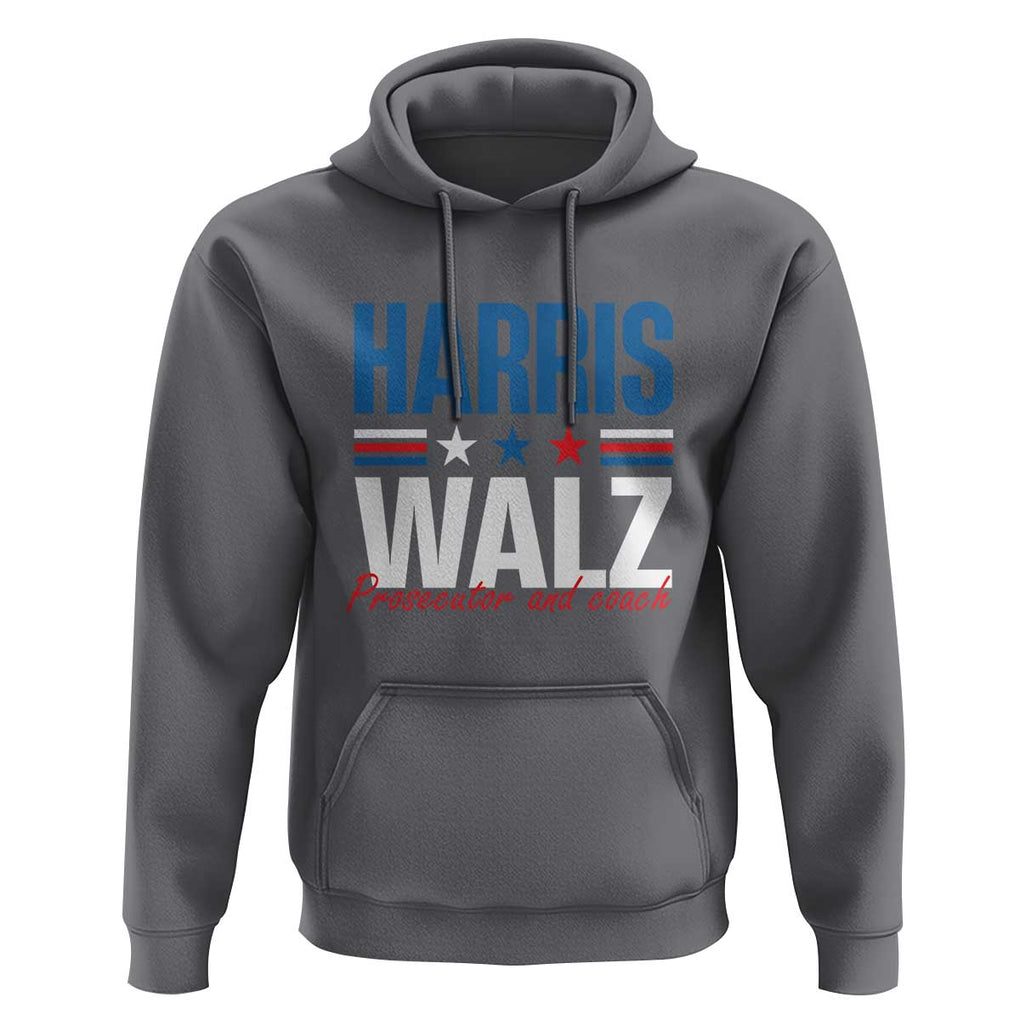 Harris Walz Supporter Hoodie Prosecutor And Coach Star US Elections 2024 TS11 Charcoal Print Your Wear