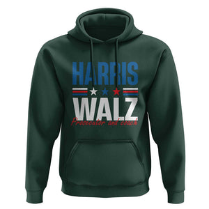 Harris Walz Supporter Hoodie Prosecutor And Coach Star US Elections 2024 TS11 Dark Forest Green Print Your Wear