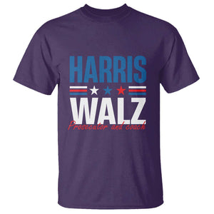 Harris Walz Supporter T Shirt Prosecutor And Coach Star US Elections 2024 TS11 Purple Print Your Wear