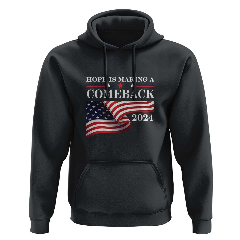 Harris Walz Supporter Hoodie Hope Is Making A Comeback 2024 American Flag Star TS11 Black Print Your Wear