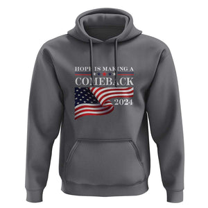 Harris Walz Supporter Hoodie Hope Is Making A Comeback 2024 American Flag Star TS11 Charcoal Print Your Wear