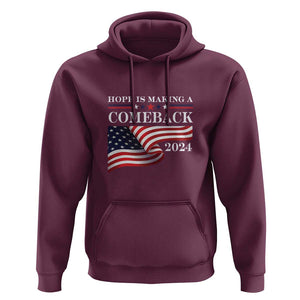 Harris Walz Supporter Hoodie Hope Is Making A Comeback 2024 American Flag Star TS11 Maroon Print Your Wear
