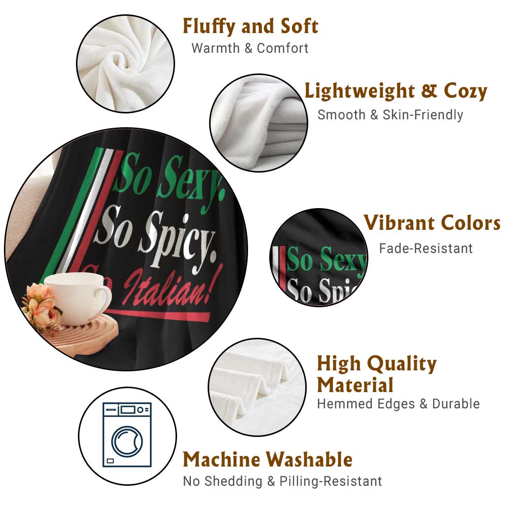 Funny Italian Pride Throw Blanket So Sexy So Spicy So Italian Chef Humor TS11 Print Your Wear