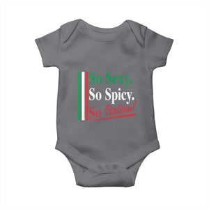 Funny Italian Pride Baby Onesie So Sexy So Spicy So Italian Chef Humor TS11 Charcoal Print Your Wear