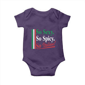 Funny Italian Pride Baby Onesie So Sexy So Spicy So Italian Chef Humor TS11 Purple Print Your Wear