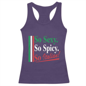 Funny Italian Pride Racerback Tank Top So Sexy So Spicy So Italian Chef Humor TS11 Purple Print Your Wear