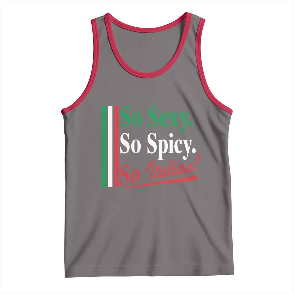 Funny Italian Pride Tank Top So Sexy So Spicy So Italian Chef Humor TS11 Deep Heather Red Print Your Wear