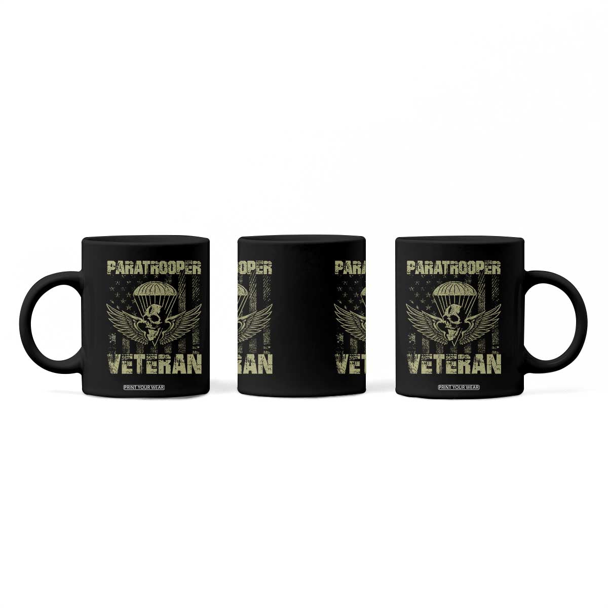 Paratrooper Veteran Coffee Mug Airborne Military Vintage American Flag TS11 Print Your Wear