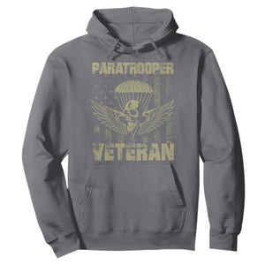 Paratrooper Veteran Hoodie Airborne Military Vintage American Flag TS11 Charcoal Print Your Wear